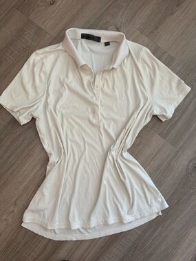 G/FORE Women's Button-Down Polo Shirt in Off-White
